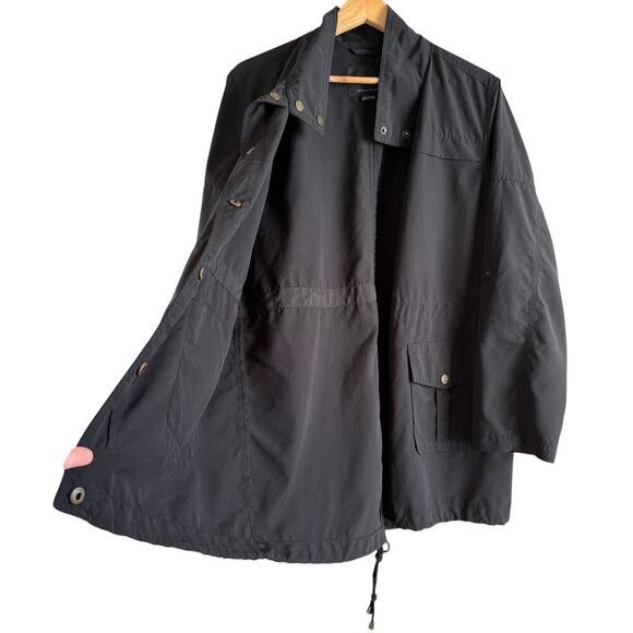 Sanctuary Lightweight Black Rain Jacket Rolled Sleeve, Size‎ Large - Picture 9 of 11